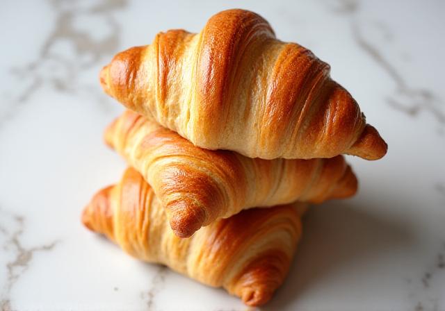 Croissants de mantequilla dorados