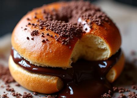 Napolitana de chocolate recién hecha