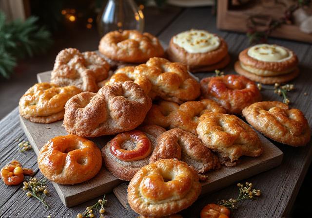 Mesa surtida con dulces de temporada